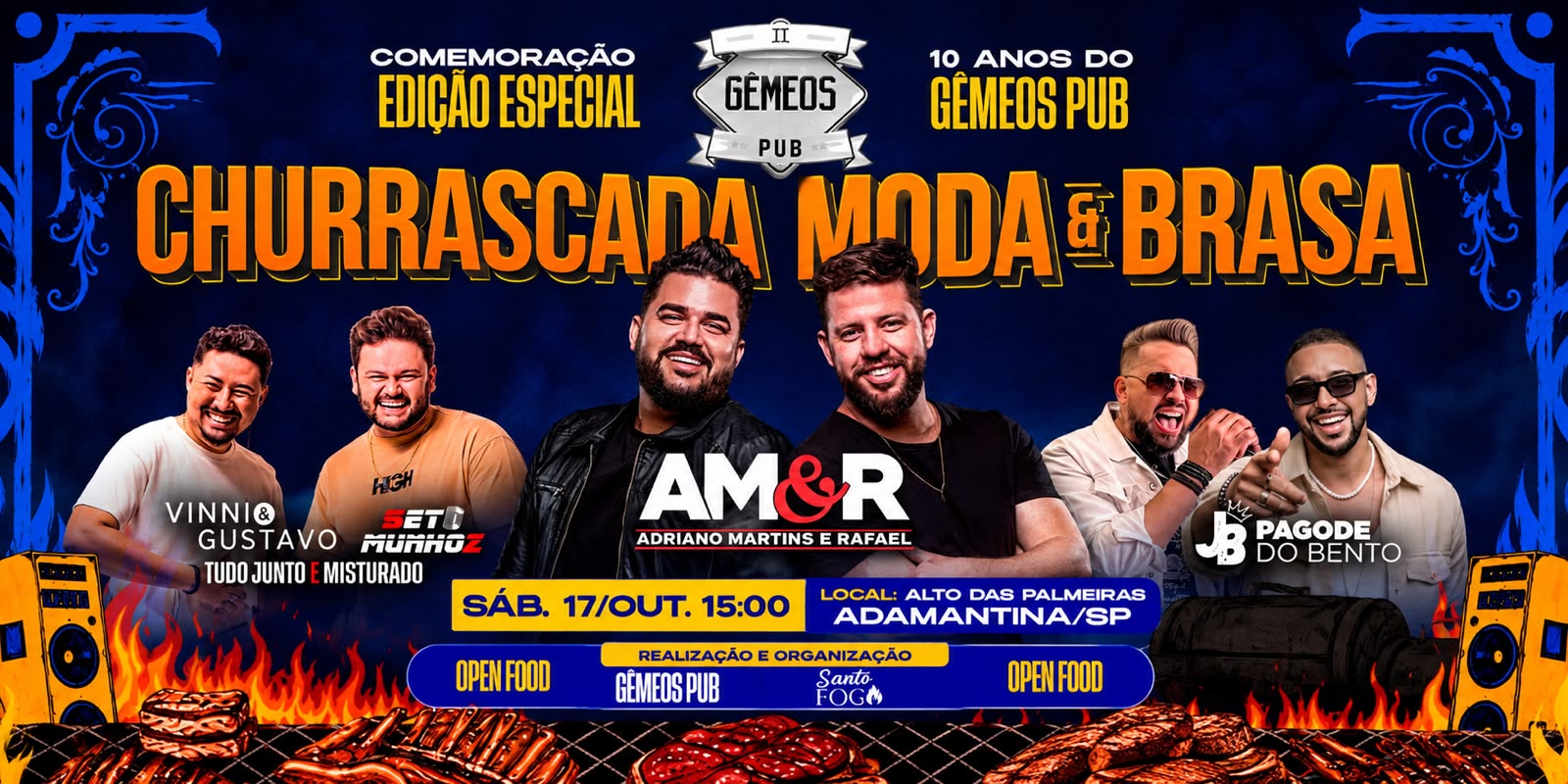 CHURRASCADA MODA E BRASA , ESPECIAL 10 ANOS DO GÊMEOS PUB